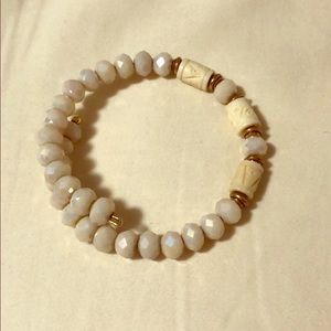 Gold/pearl ALEX AND ANI bracelet